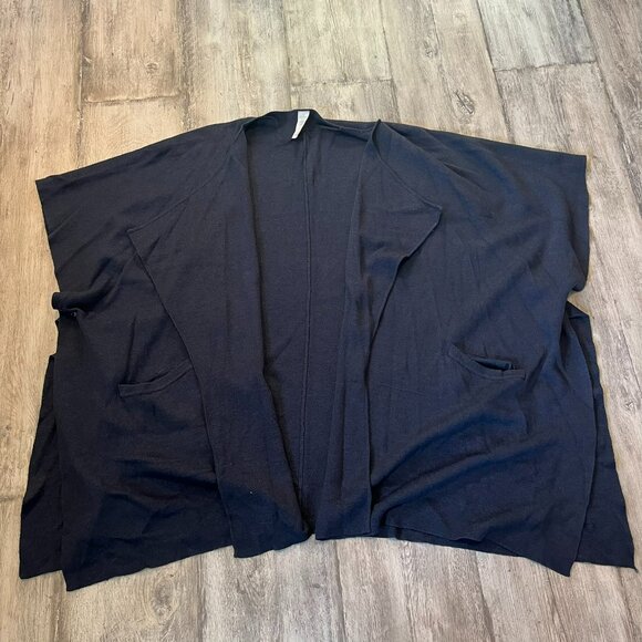 Lululemon After Asana Wrap Sweater, Heathered Inkwell (Navy Blue), One Size OS - Picture 3 of 11